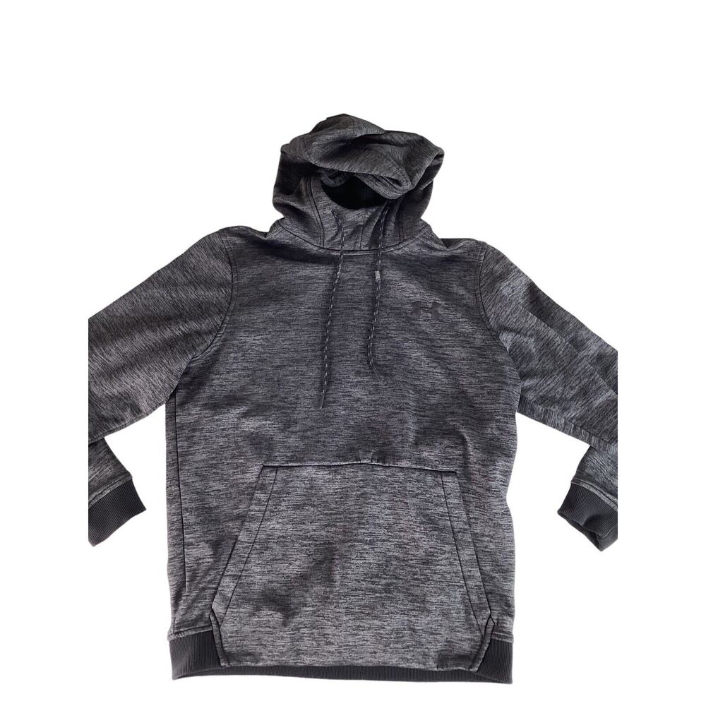 Under Armour Mens Hoodie Sweatshirt SM Coldgear Loose Fit Logo Black/Gray